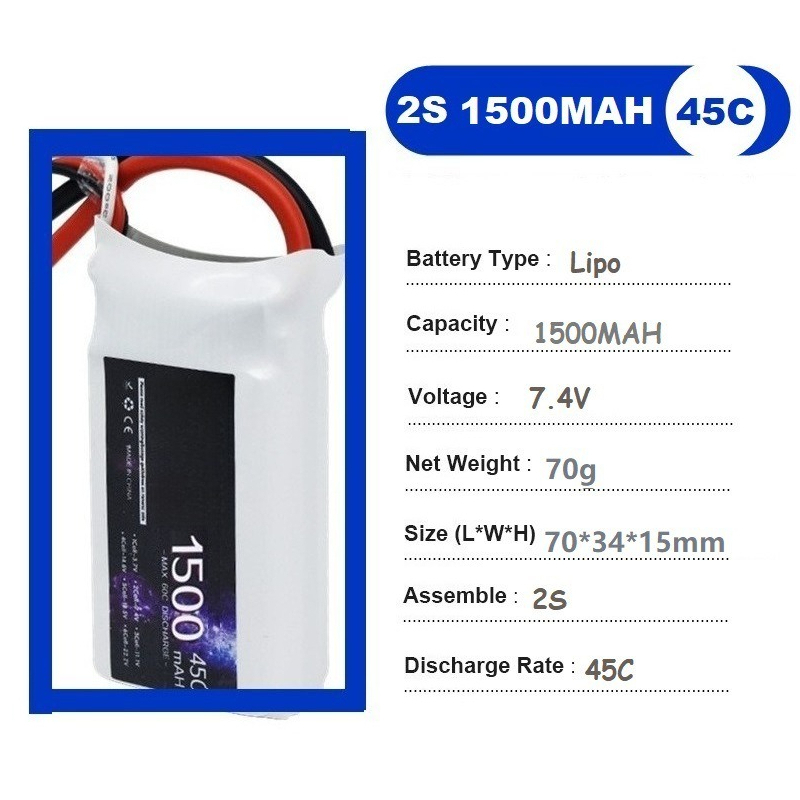 7.4V 2S 1500mAh 45C Lithium Po - Robot Bluetooth Car review and price