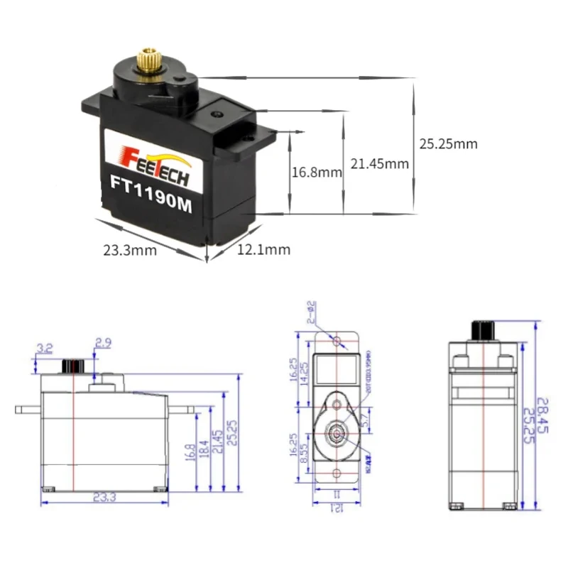 FEETECH FT1190M 4.8-6v 3.5kg M - Microbit Robot review and price