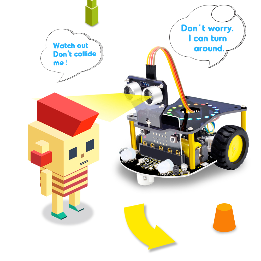 Kidsbits 2WD Microbit V2 Robot - Microbit Robot review and price